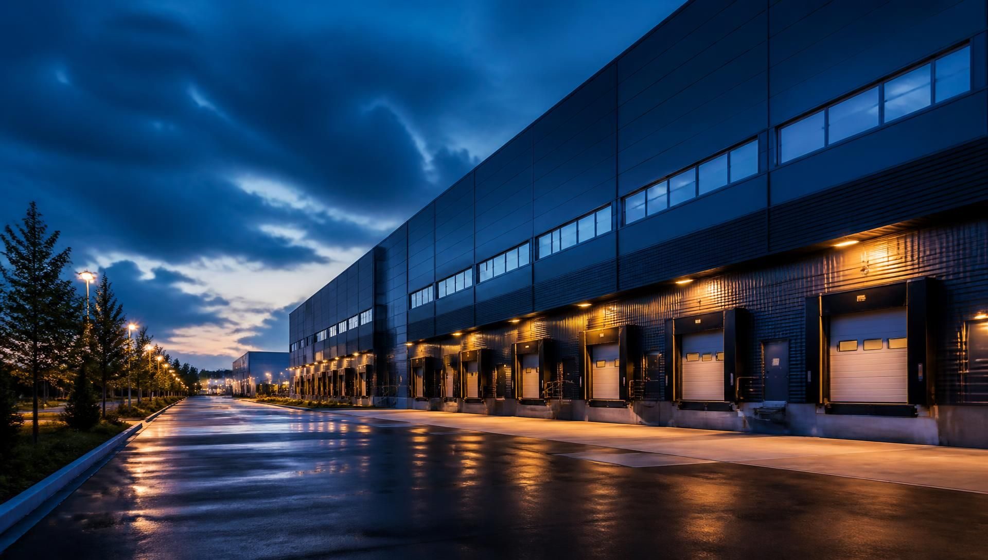 Modern industrial warehouse facility